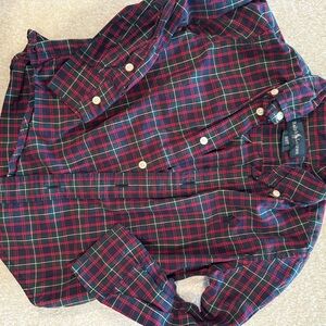 Ralph Lauren Men's Plaid Shirt in Red and Green